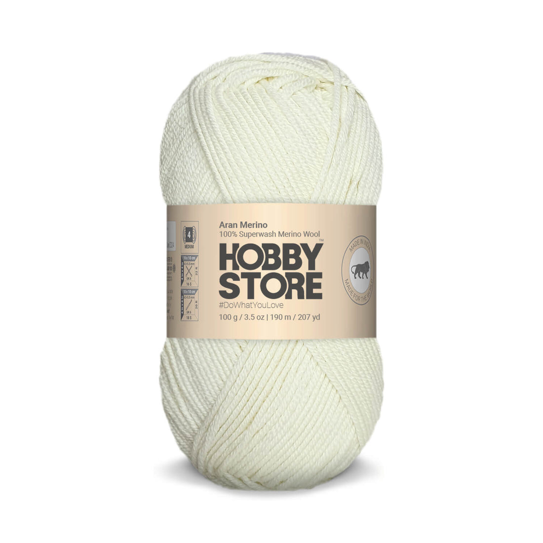 Aran Merino Wool by Hobby Store - Natural White AM021