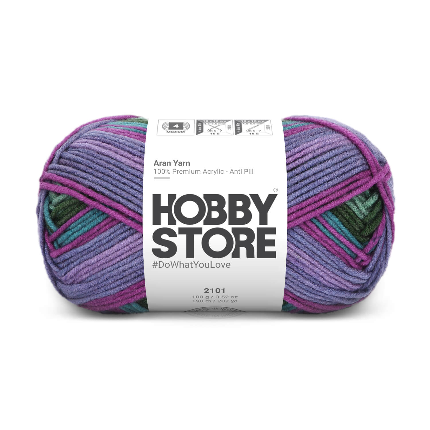 Aran Anti-Pill Yarn by Hobby Store - Multi-Color 2101
