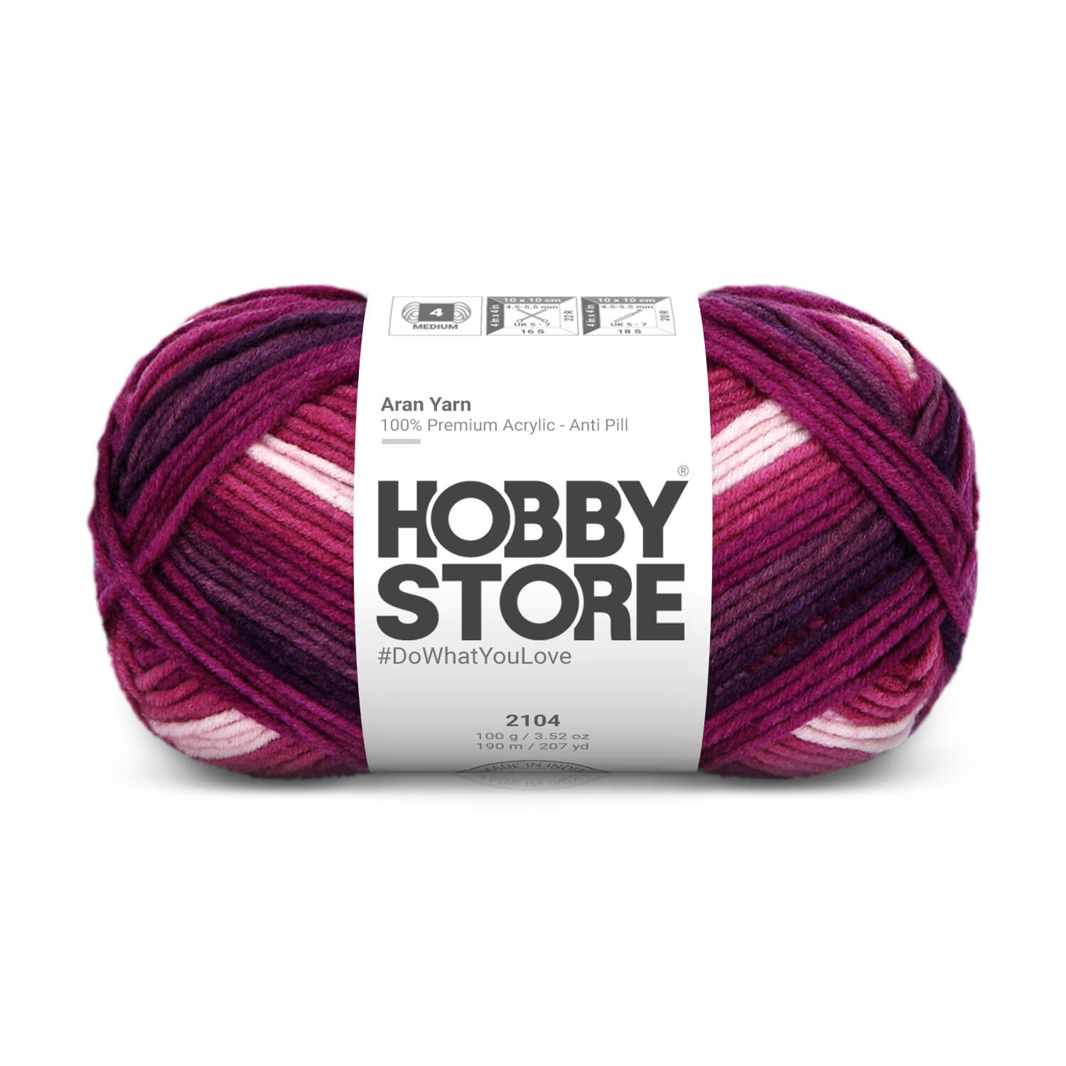 Aran Anti-Pill Yarn by Hobby Store - Multi-Color 2104