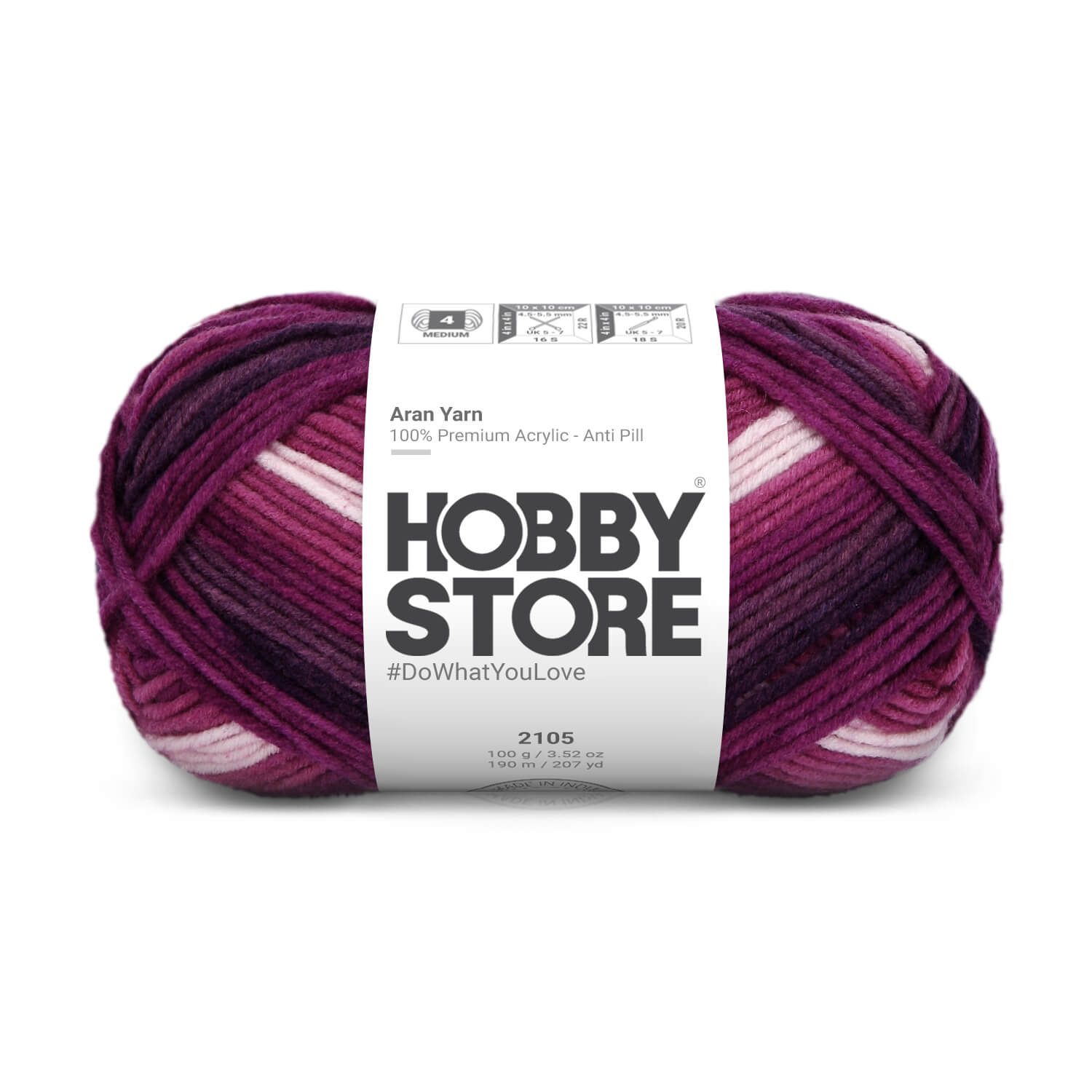 Aran Anti-Pill Yarn by Hobby Store - Multi-Color 2105