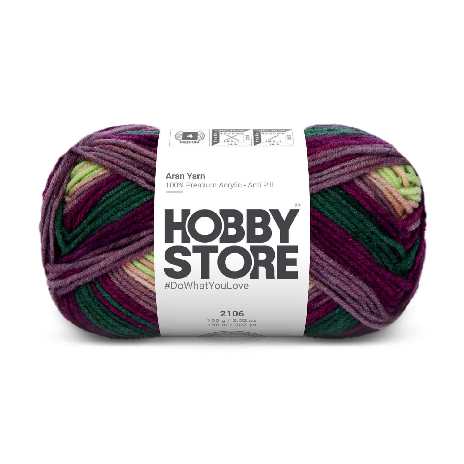 Aran Anti-Pill Yarn by Hobby Store - Multi-Color 2106