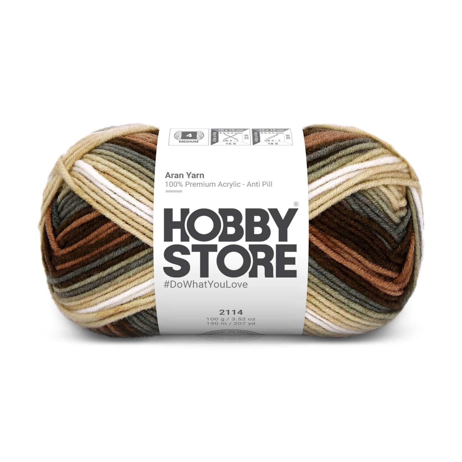 Aran Anti-Pill Yarn by Hobby Store - Multi-Color 2114