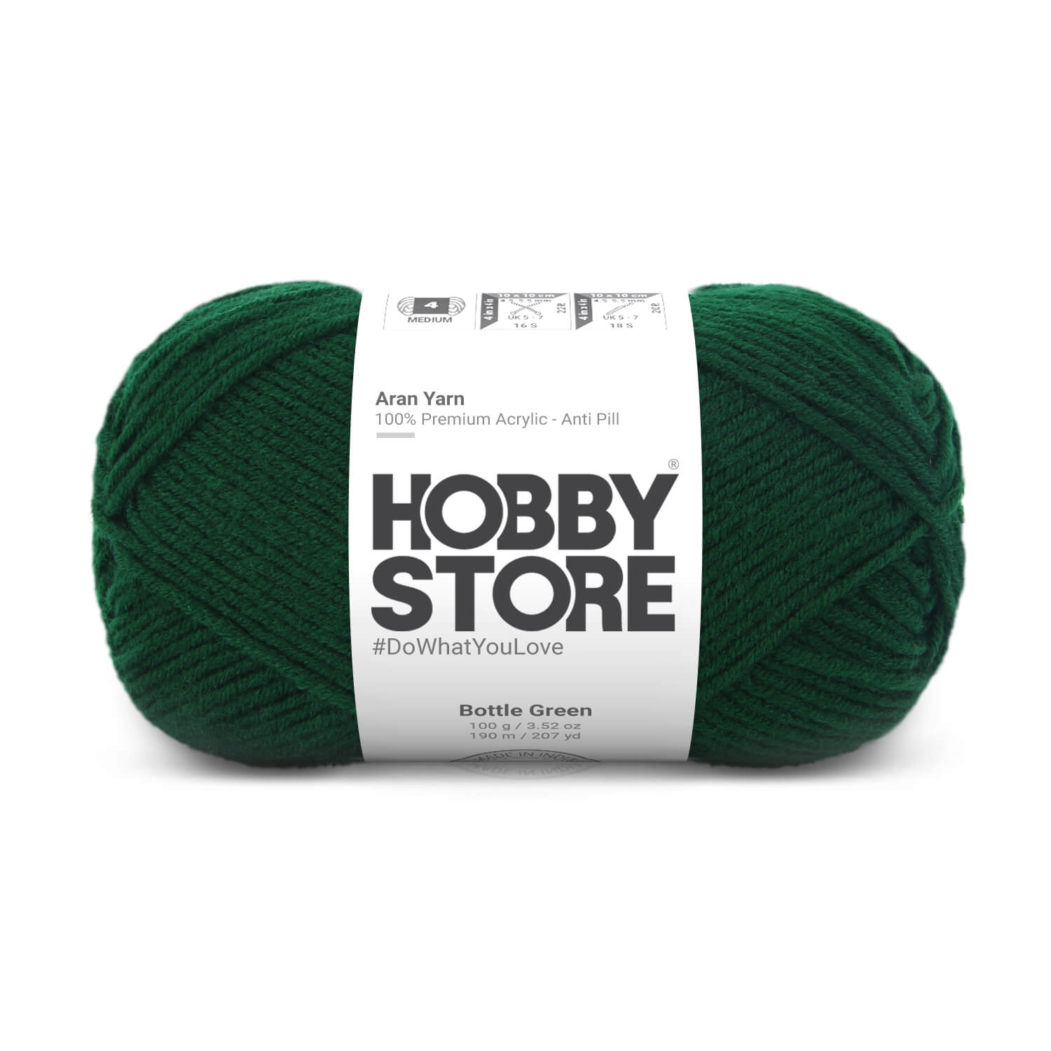 Aran Anti-Pill Yarn by Hobby Store - Bottle Green 2058