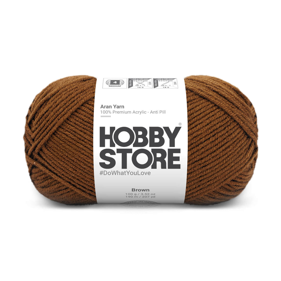 Aran Anti-Pill Yarn by Hobby Store - Brown 2071