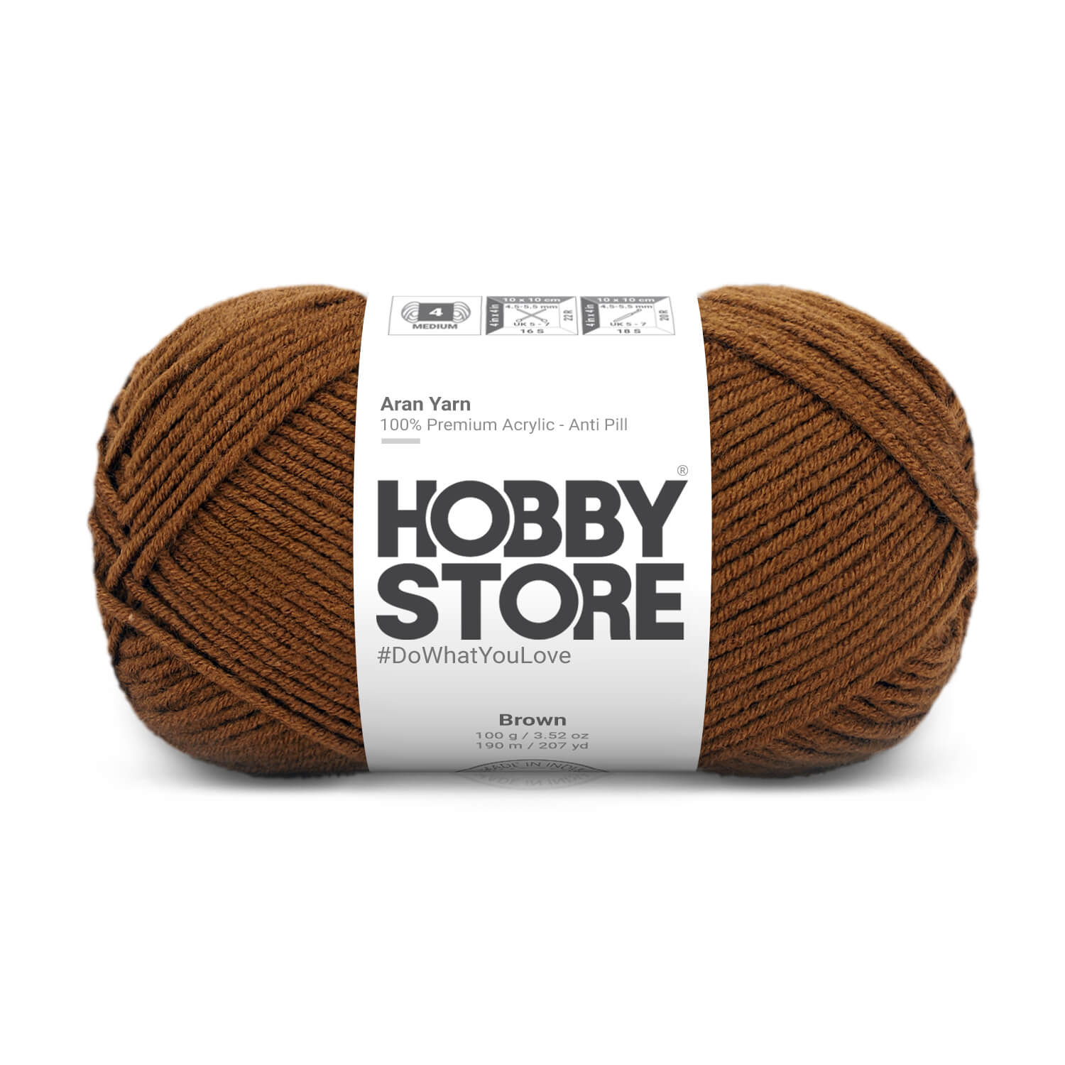 Aran Anti-Pill Yarn by Hobby Store - Brown 2071