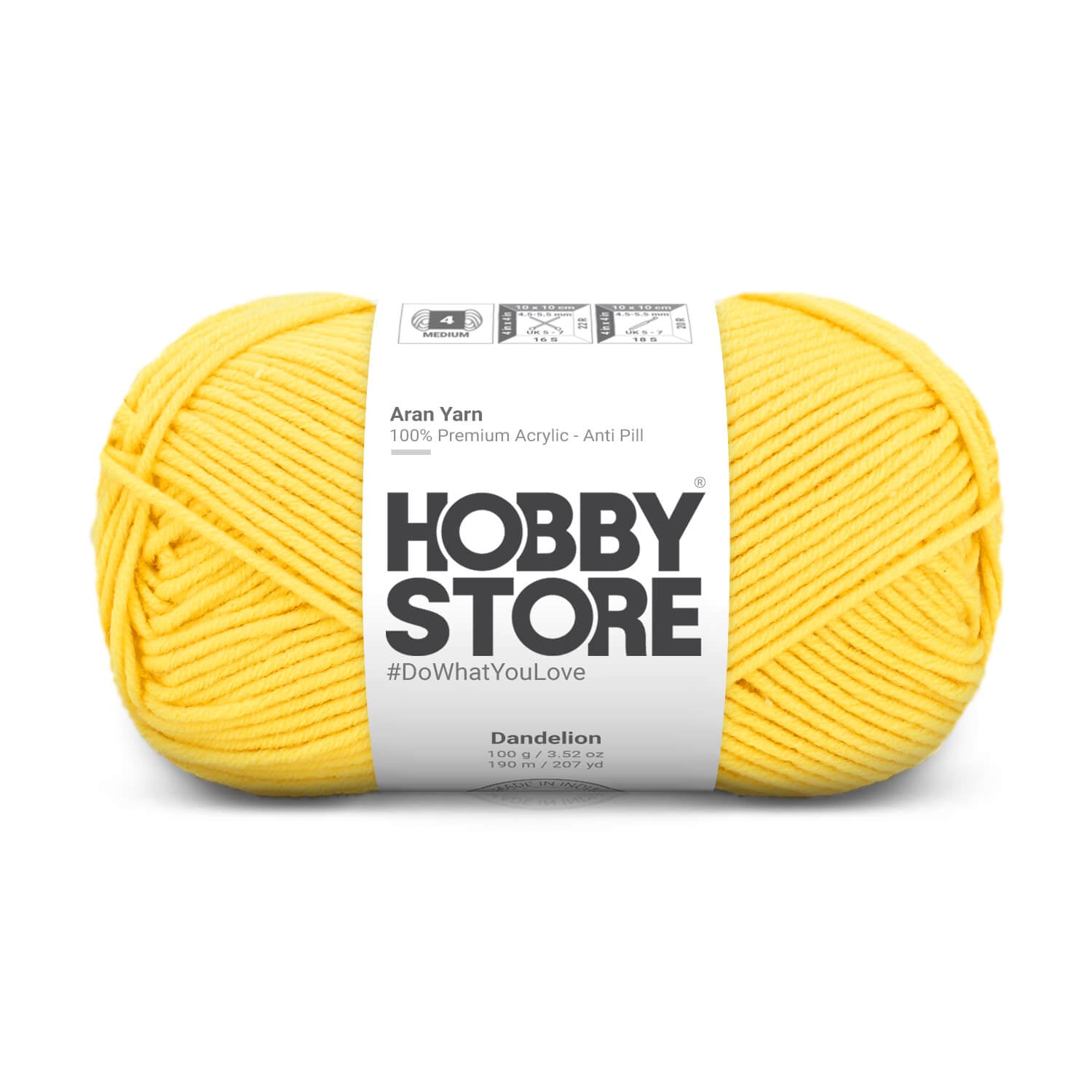 Aran Anti-Pill Yarn by Hobby Store - Dandelion 2066