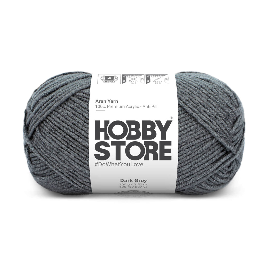 Aran Anti-Pill Yarn by Hobby Store - Dark Grey 2069