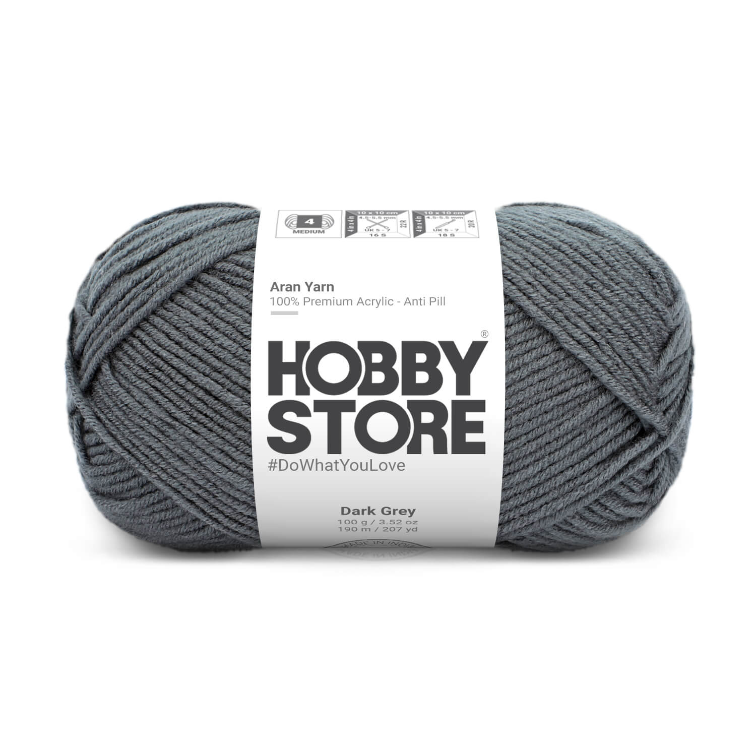 Aran Anti-Pill Yarn by Hobby Store - Dark Grey 2069