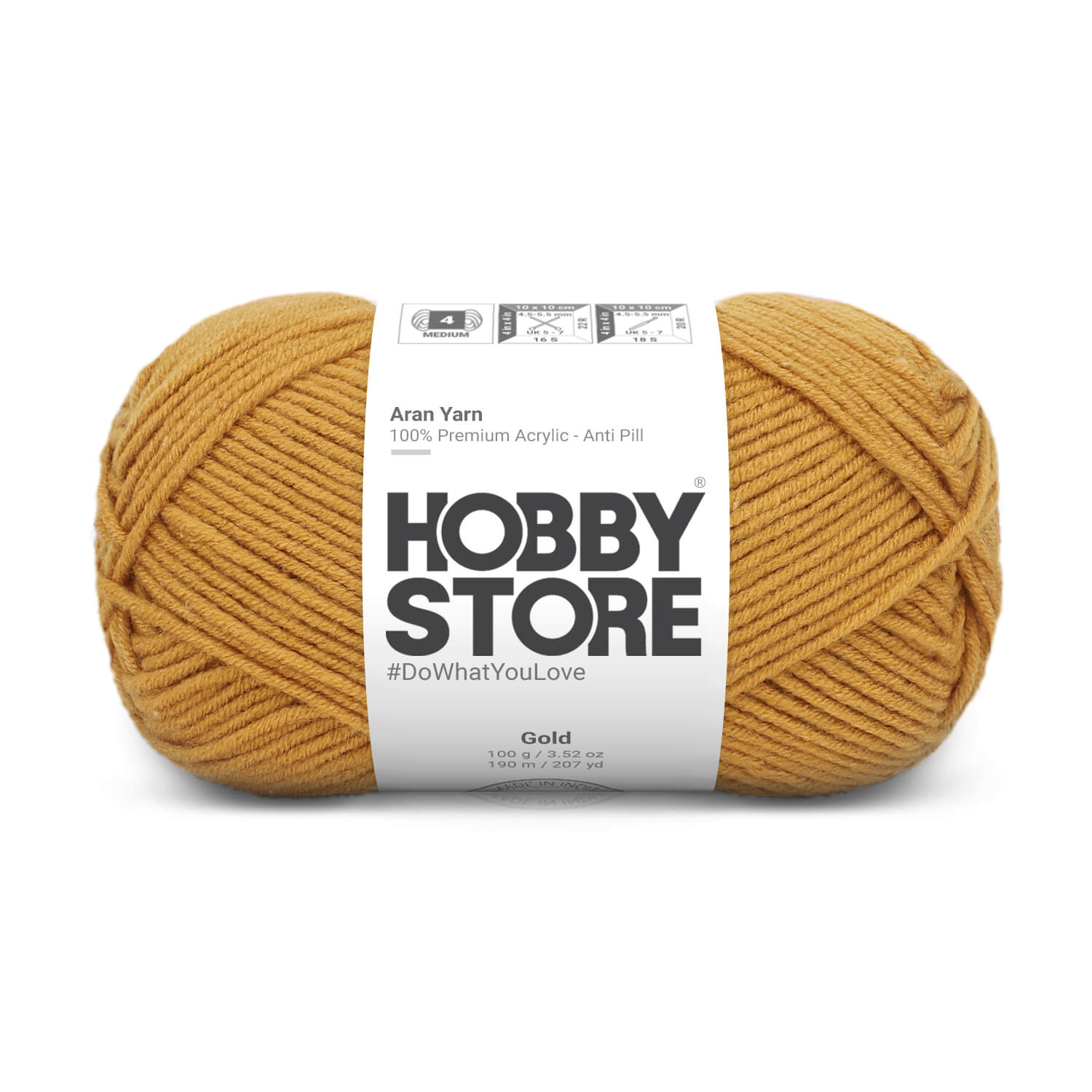 Aran Anti-Pill Yarn by Hobby Store - Gold 2060