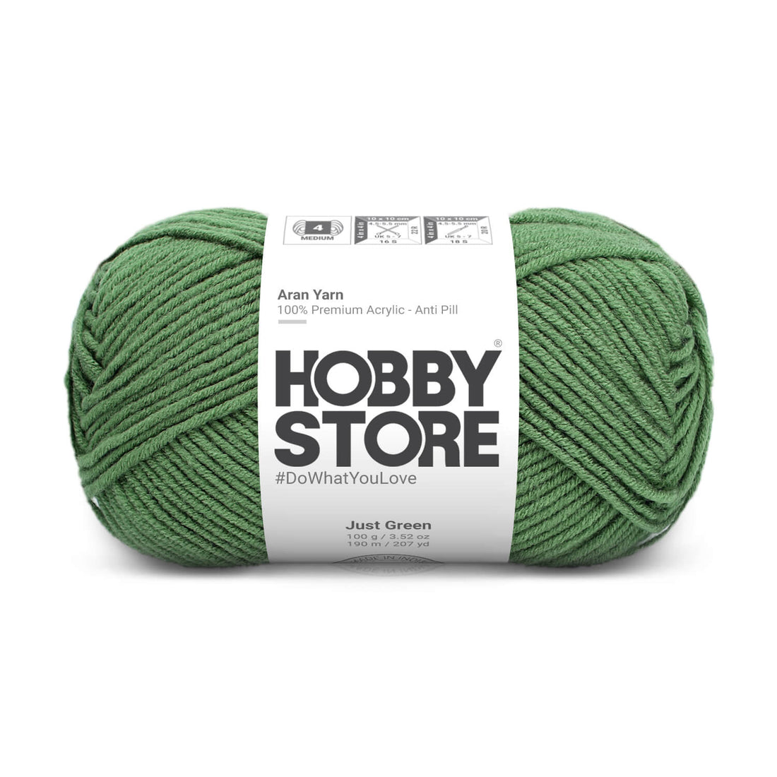 Aran Anti-Pill Yarn by Hobby Store - Just Green 2072