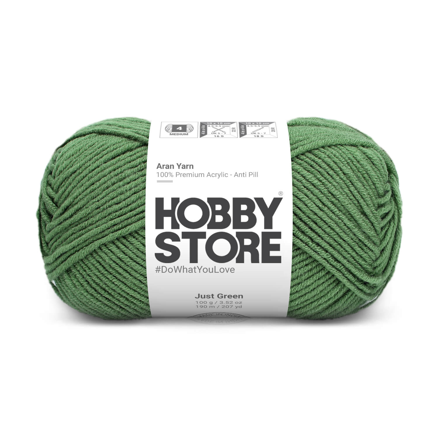 Aran Anti-Pill Yarn by Hobby Store - Just Green 2072