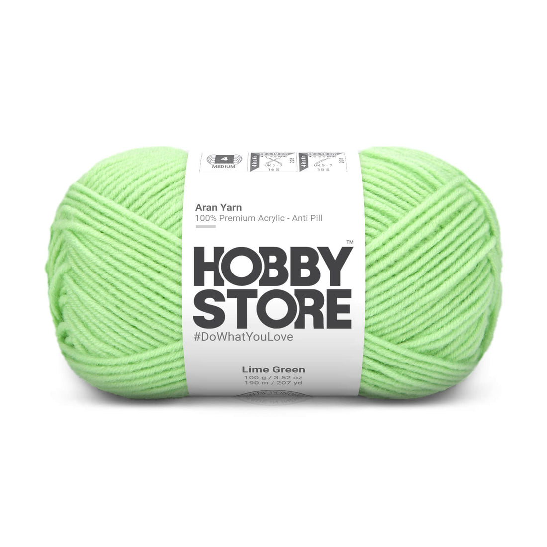 Aran Anti-Pill Yarn by Hobby Store - Lime Green 2055