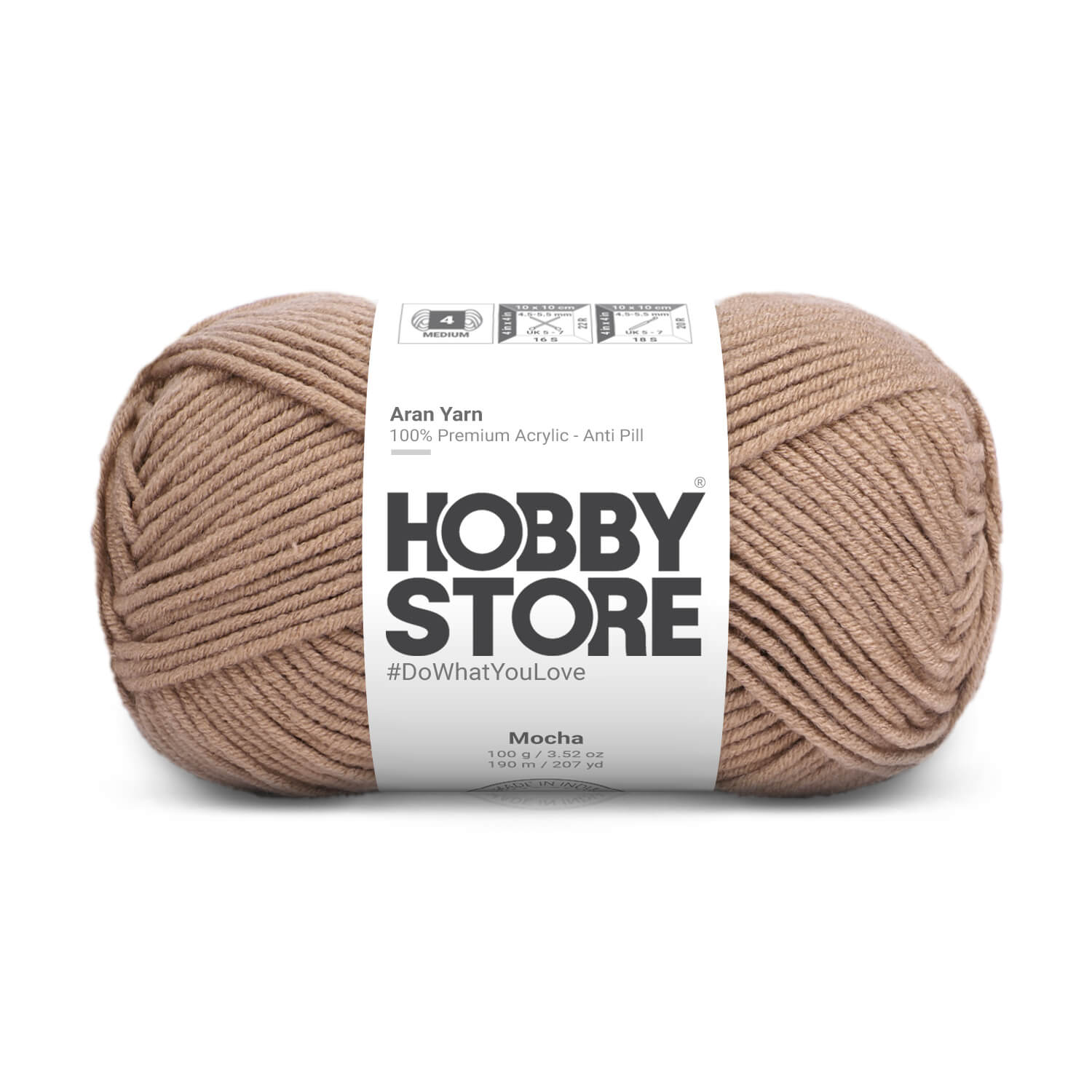 Aran Anti-Pill Yarn by Hobby Store - Mocha 2063