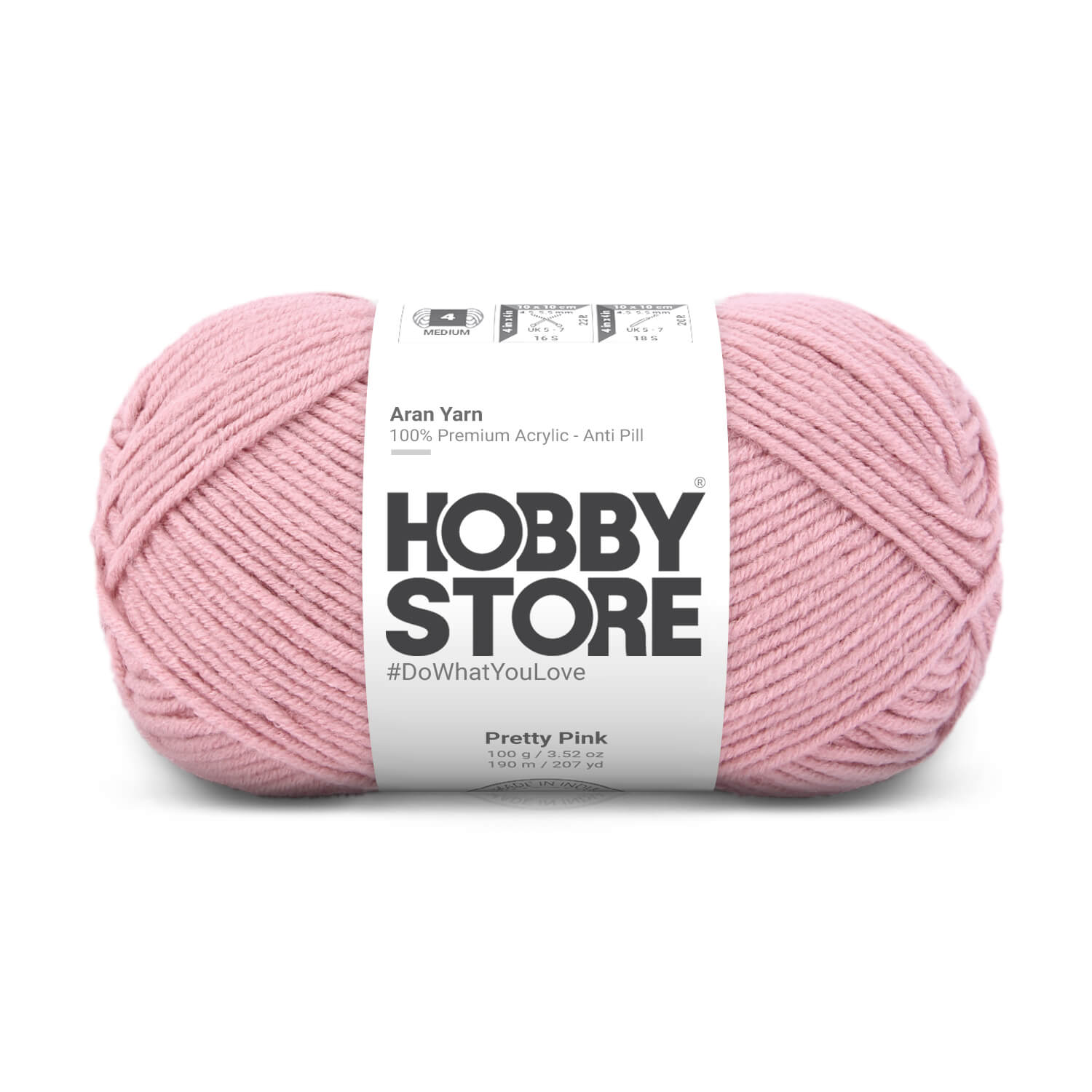 Aran Anti-Pill Yarn by Hobby Store - Pretty Pink 2057