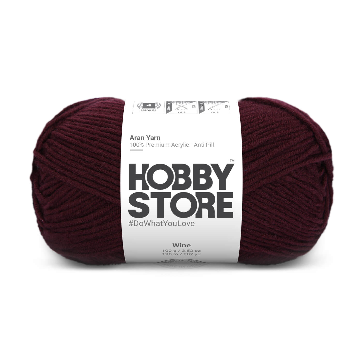 Aran Anti-Pill Yarn by Hobby Store - Wine 2054