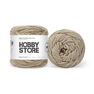 Bulky Chenille Cake Yarn by Hobby Store - Beige Powder 59104