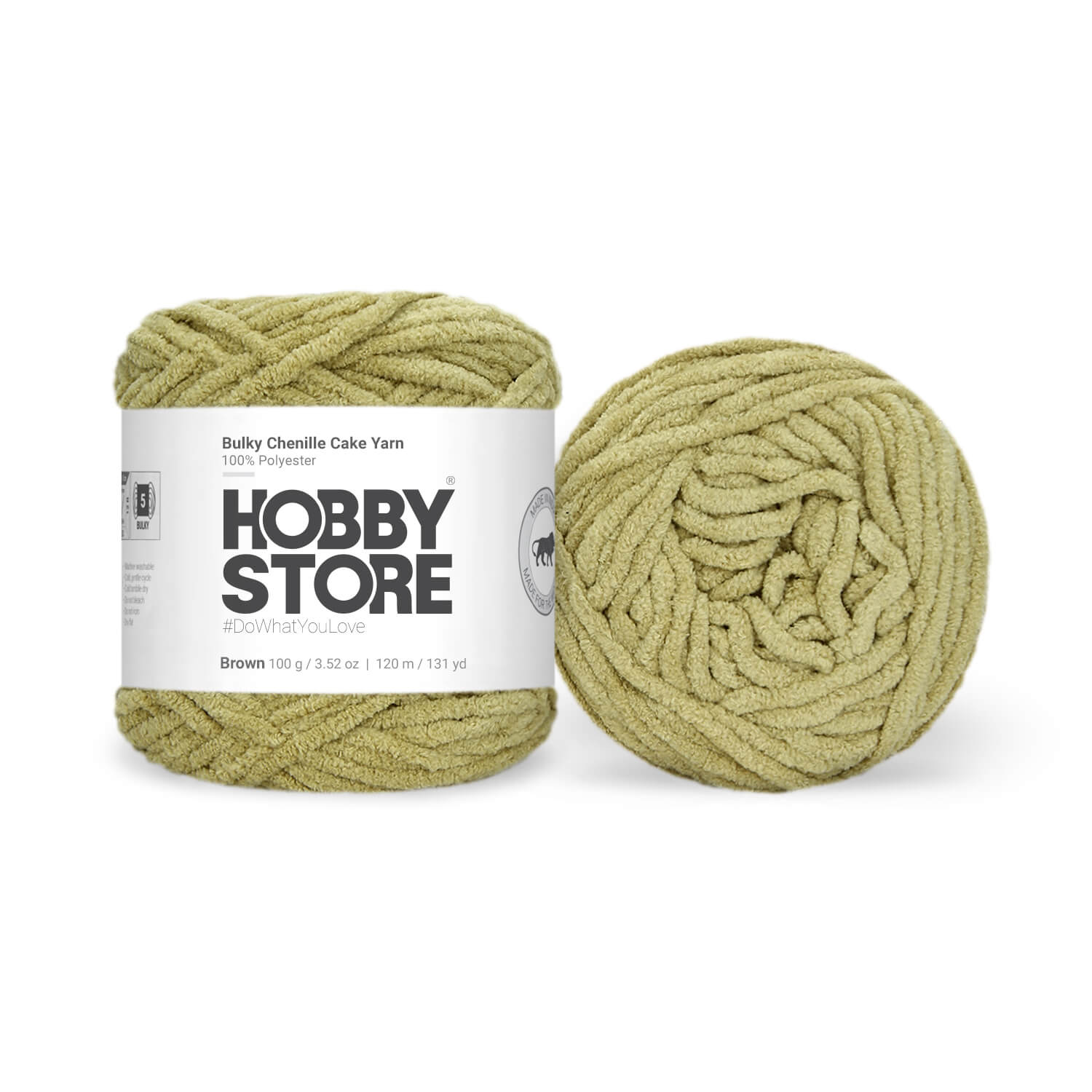 Bulky Chenille Cake Yarn by Hobby Store - Brown 59153