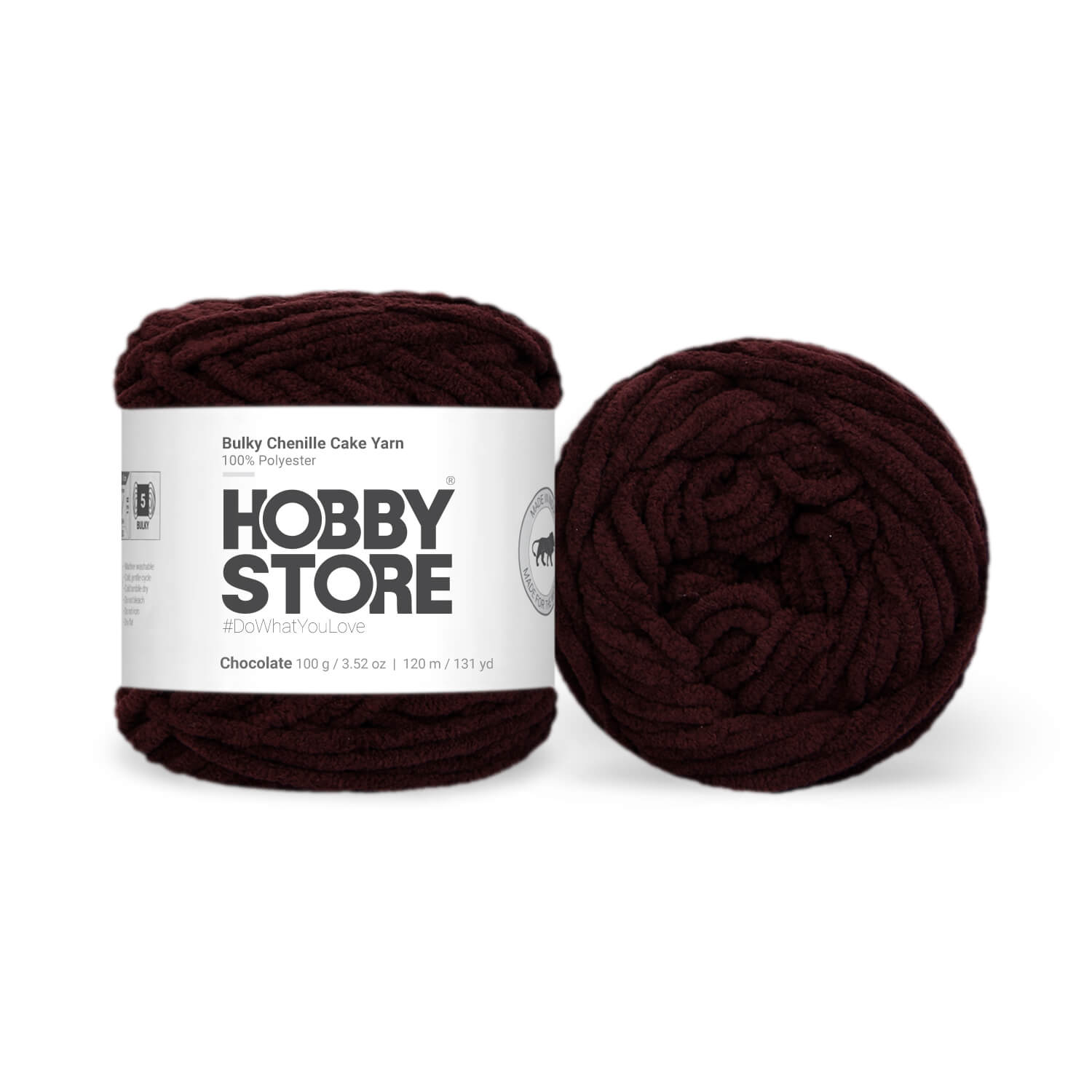 Bulky Chenille Cake Yarn by Hobby Store - Chocolate 59112