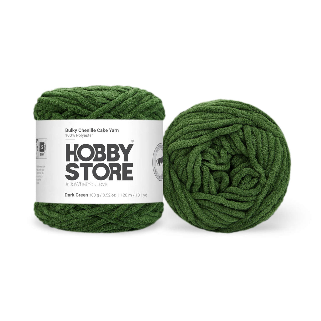 Bulky Chenille Cake Yarn by Hobby Store - Dark Green 59118