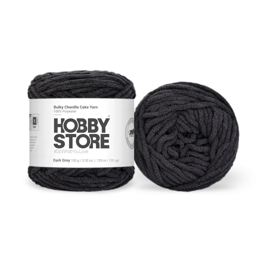 Bulky Chenille Cake Yarn by Hobby Store - Dark Grey 59156