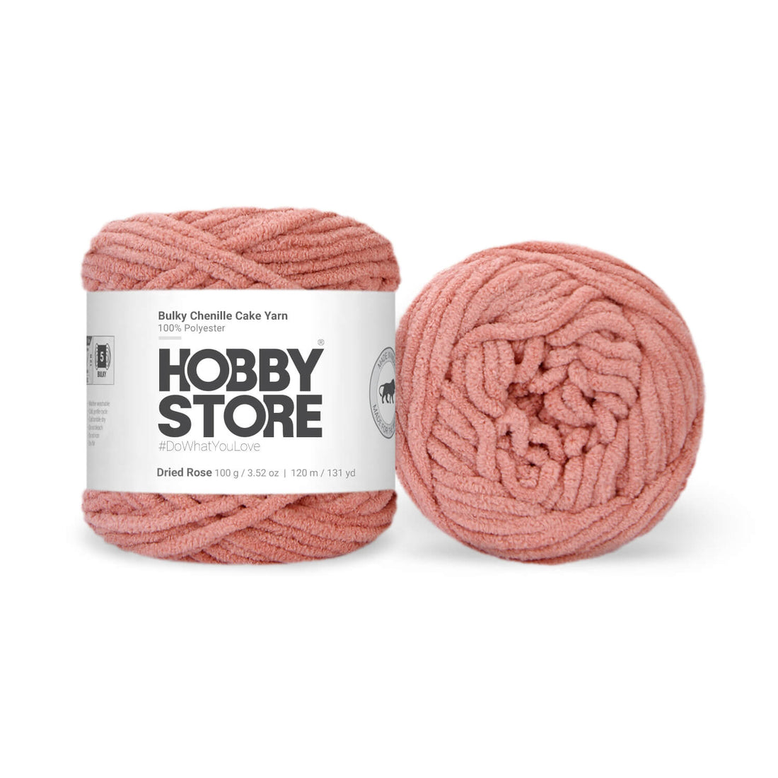 Bulky Chenille Cake Yarn by Hobby Store - Dried Rose 59148