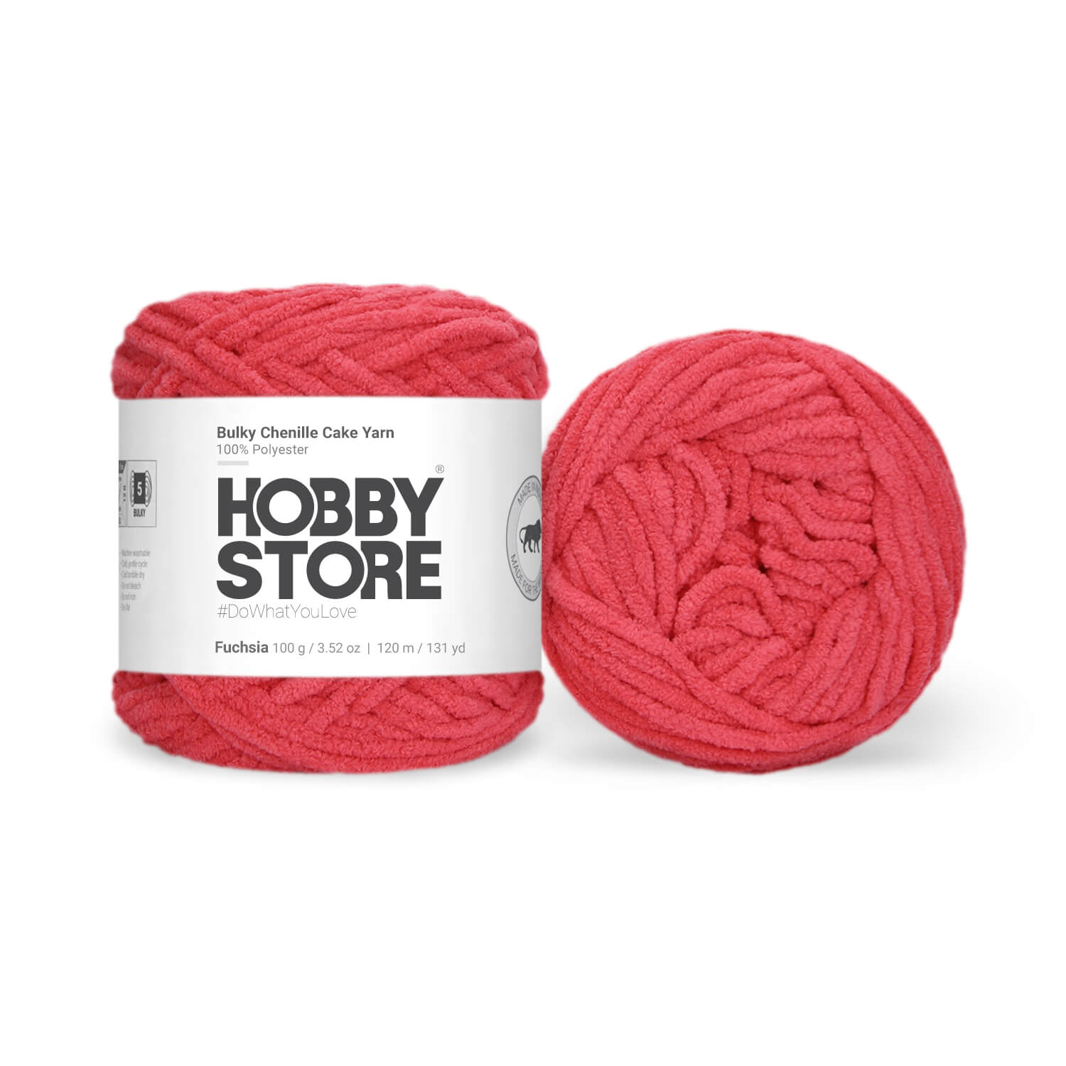 Bulky Chenille Cake Yarn by Hobby Store - Fuchsia 59117