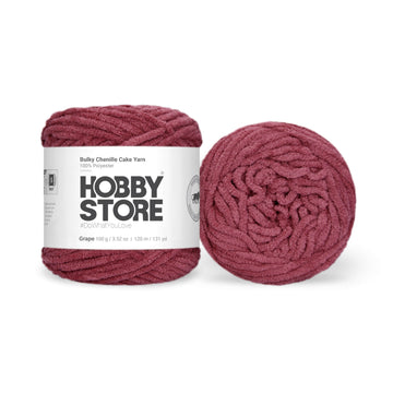 Bulky Chenille Cake Yarn by Hobby Store - Grape 59129