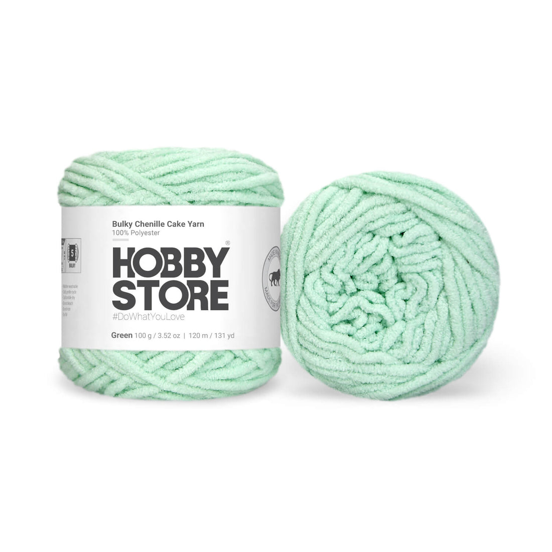 Bulky Chenille Cake Yarn by Hobby Store - Green 59155