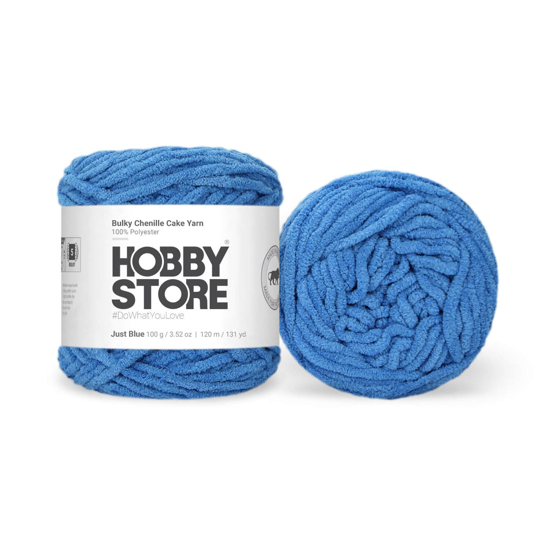 Bulky Chenille Cake Yarn by Hobby Store - Just Blue 59105