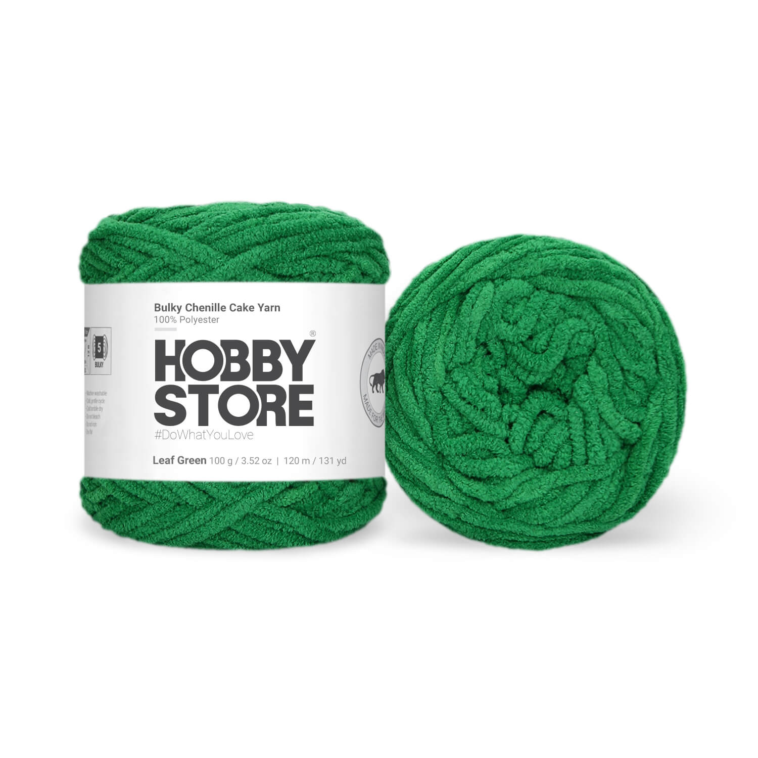 Bulky Chenille Cake Yarn by Hobby Store - Leaf Green 59119