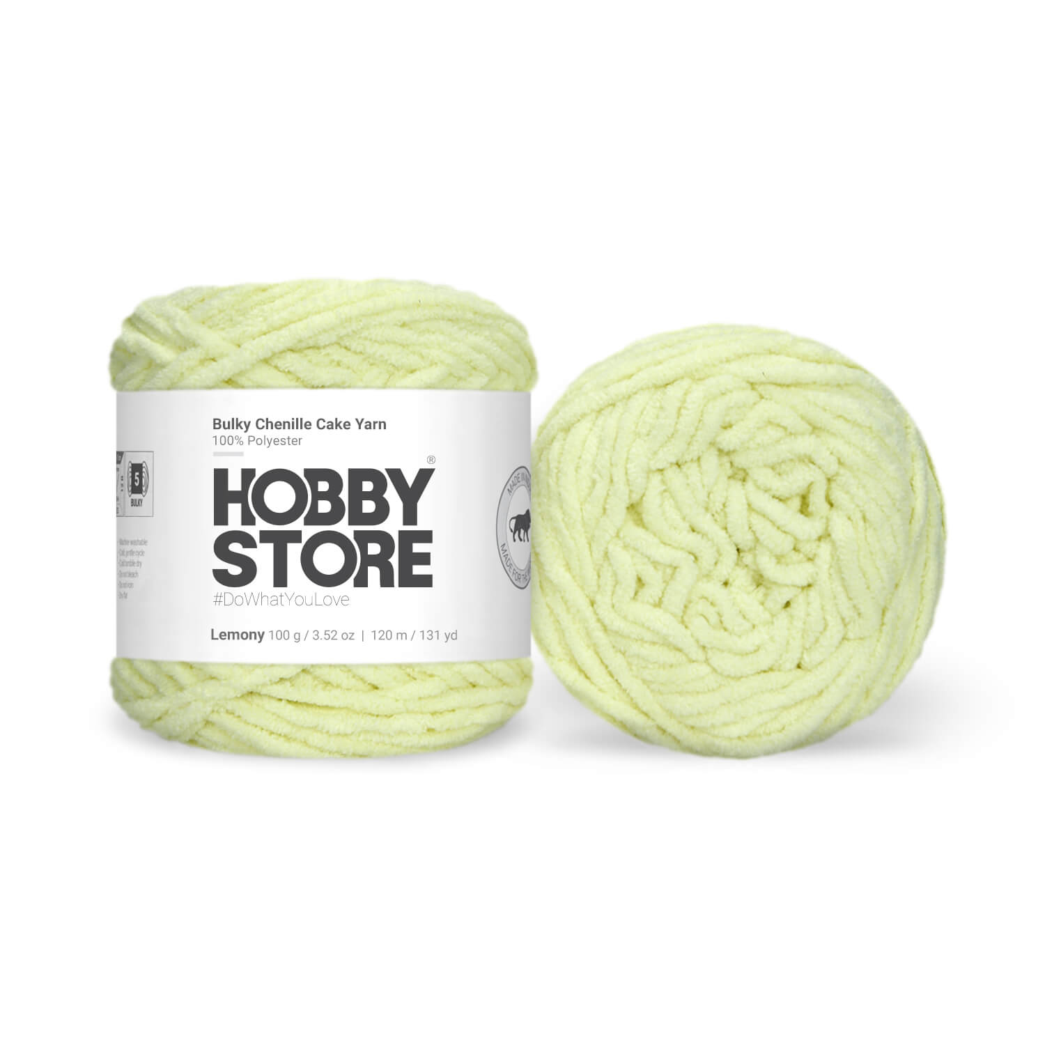 Bulky Chenille Cake Yarn by Hobby Store - Lemony 59143