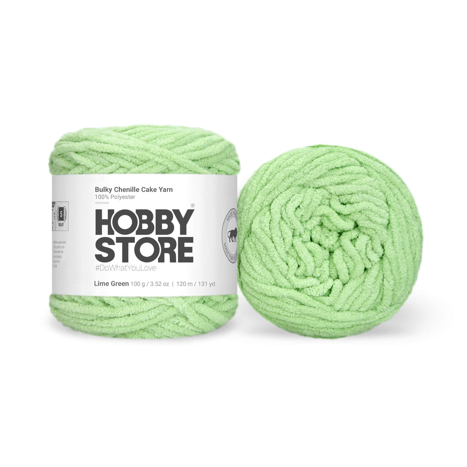 Bulky Chenille Cake Yarn by Hobby Store - Lime Green 59120