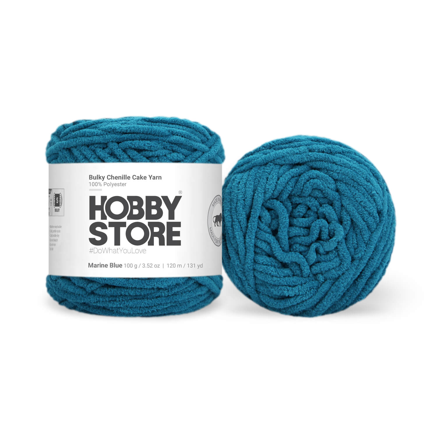 Bulky Chenille Cake Yarn by Hobby Store - Marine Blue 59106