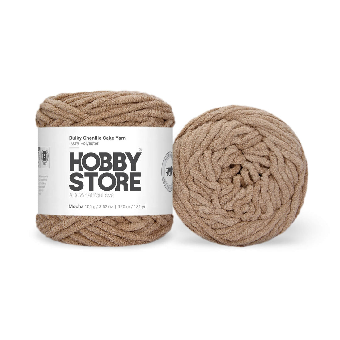 Bulky Chenille Cake Yarn by Hobby Store - Mocha 59114