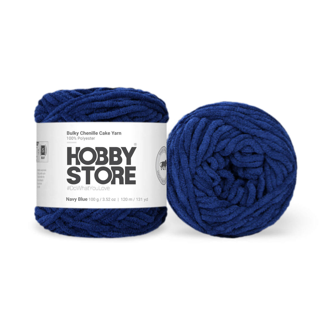 Bulky Chenille Cake Yarn by Hobby Store - Navy Blue 59151