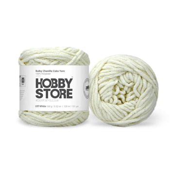 Bulky Chenille Cake Yarn by Hobby Store - Off White 59130