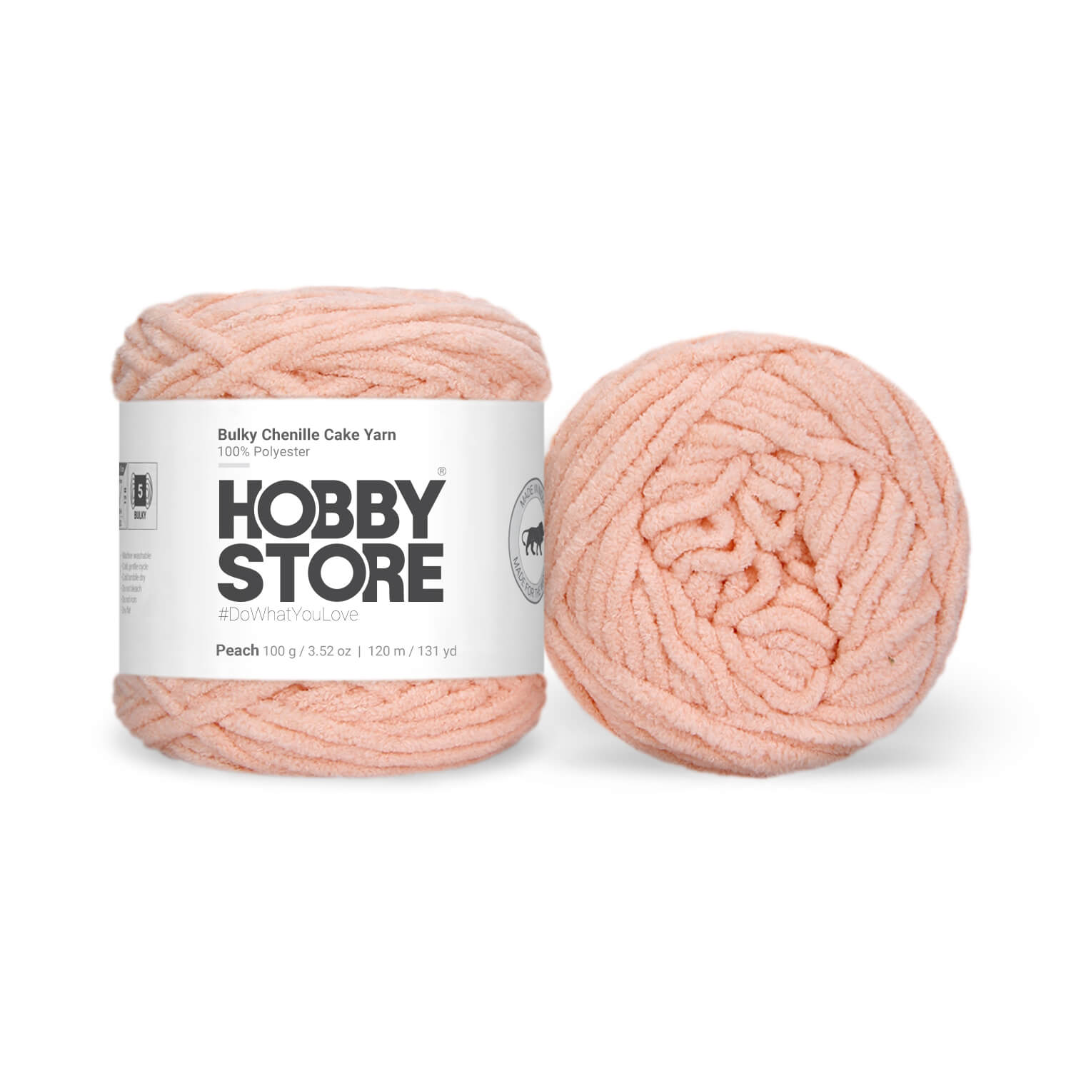 Bulky Chenille Cake Yarn by Hobby Store - Peach 59147