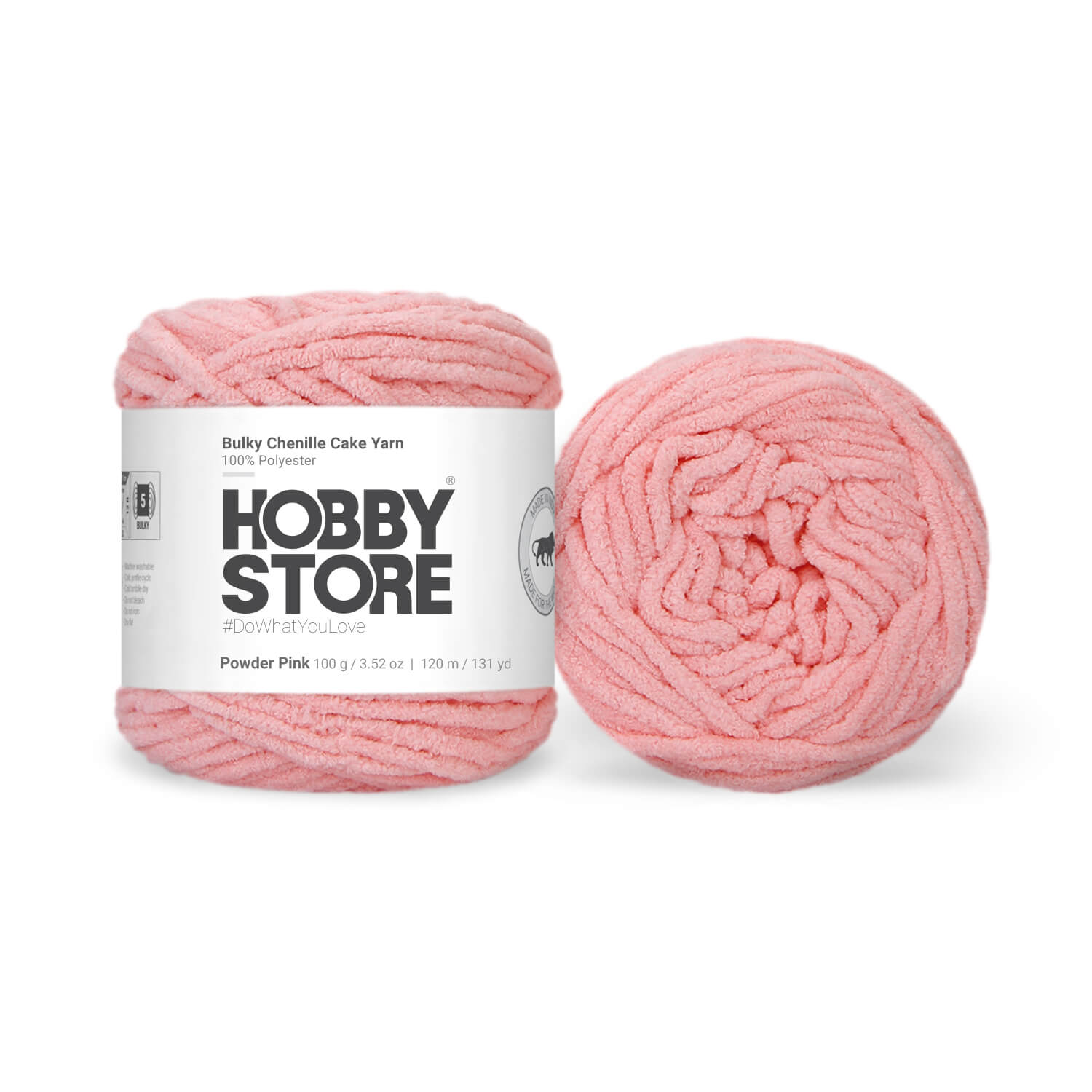 Bulky Chenille Cake Yarn by Hobby Store - Powder Pink 59134