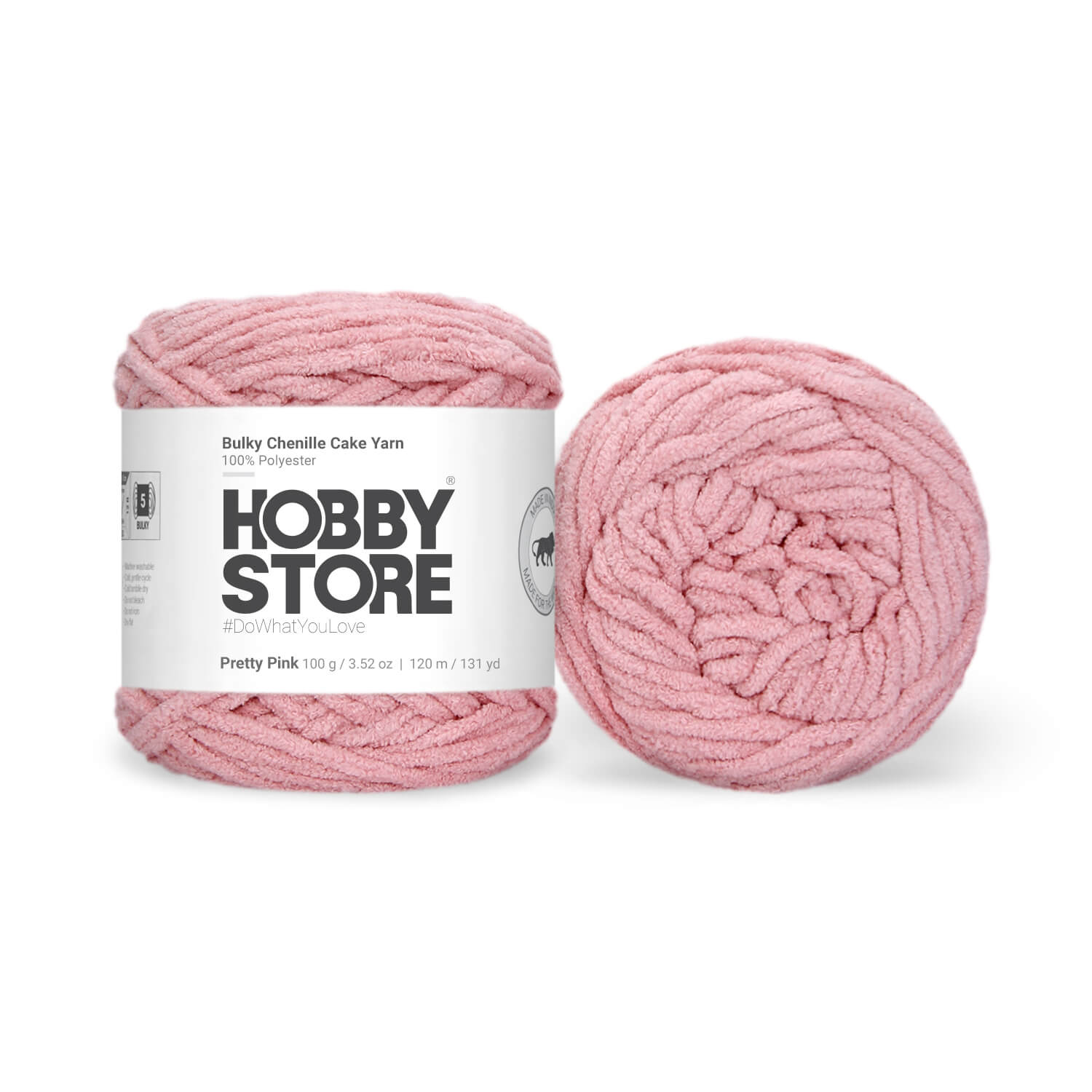 Bulky Chenille Cake Yarn by Hobby Store - Pretty Pink 59135