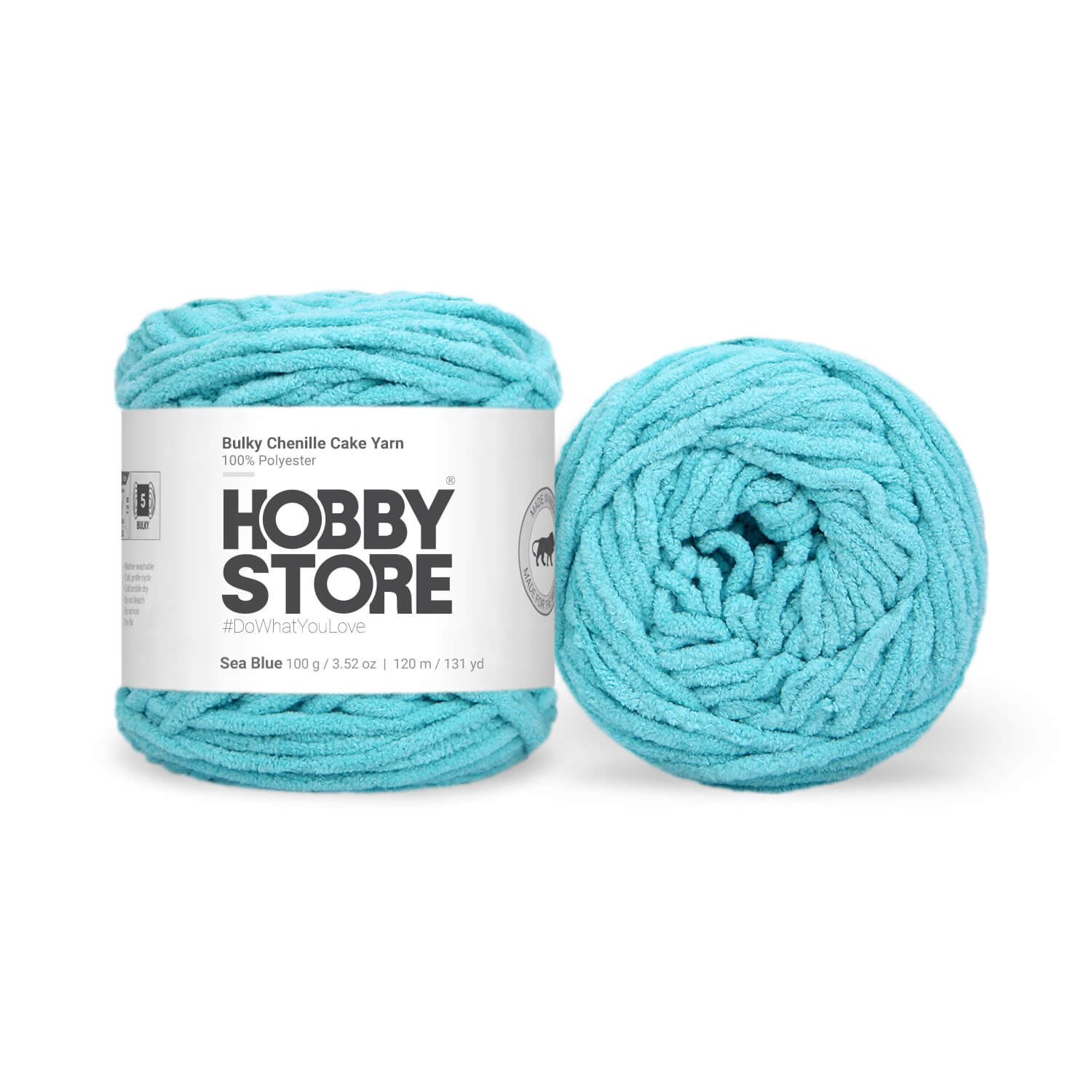 Bulky Chenille Cake Yarn by Hobby Store - Sea Blue 59108