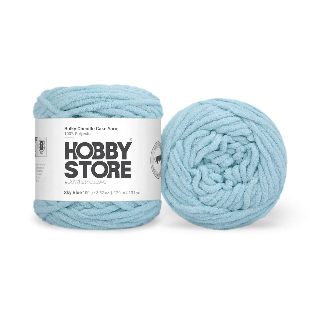 Bulky Chenille Cake Yarn by Hobby Store - Sky Blue 59109