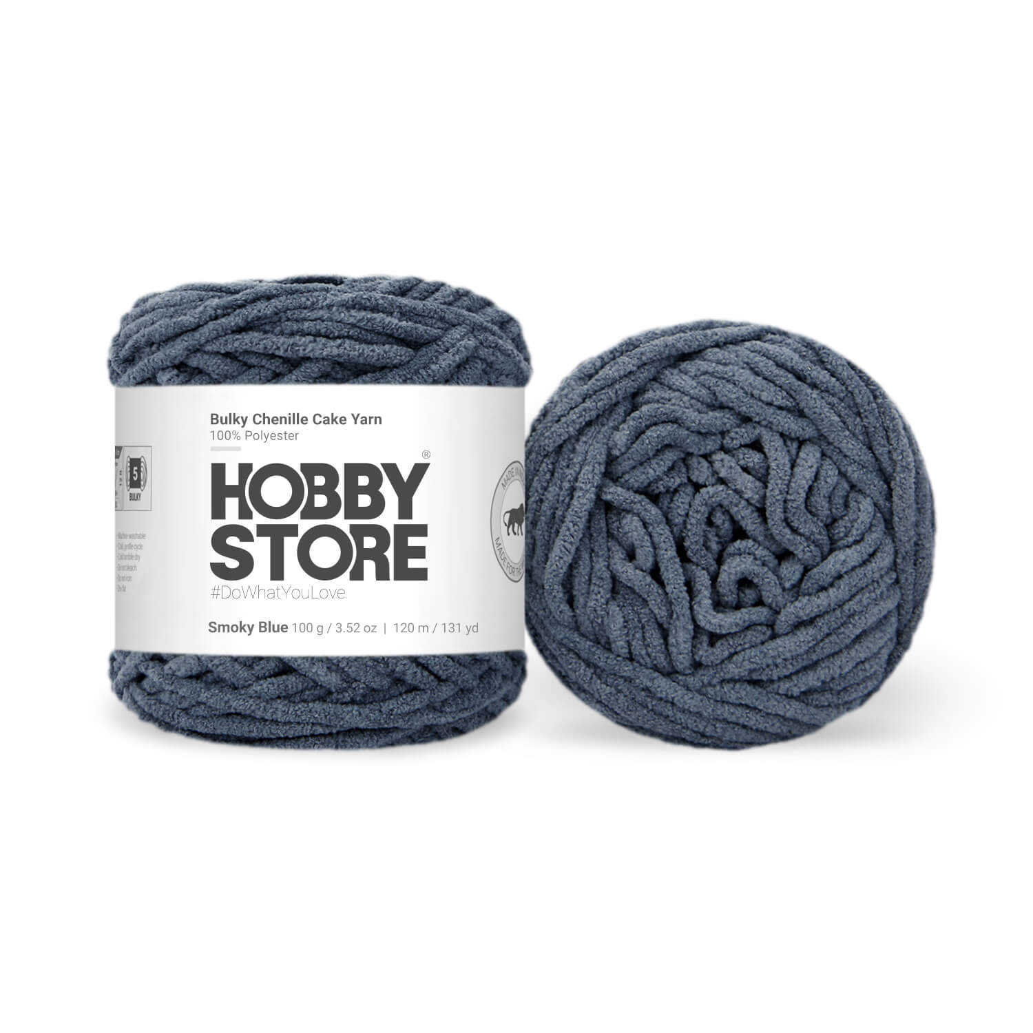 Bulky Chenille Cake Yarn by Hobby Store - Smoky Blue 59110