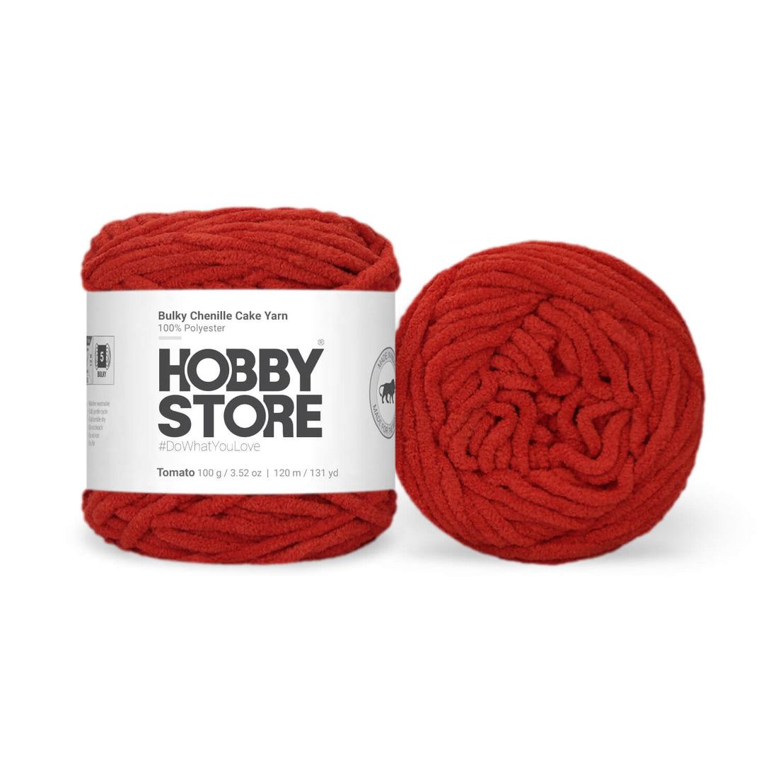 Bulky Chenille Cake Yarn by Hobby Store - Tomato 59140