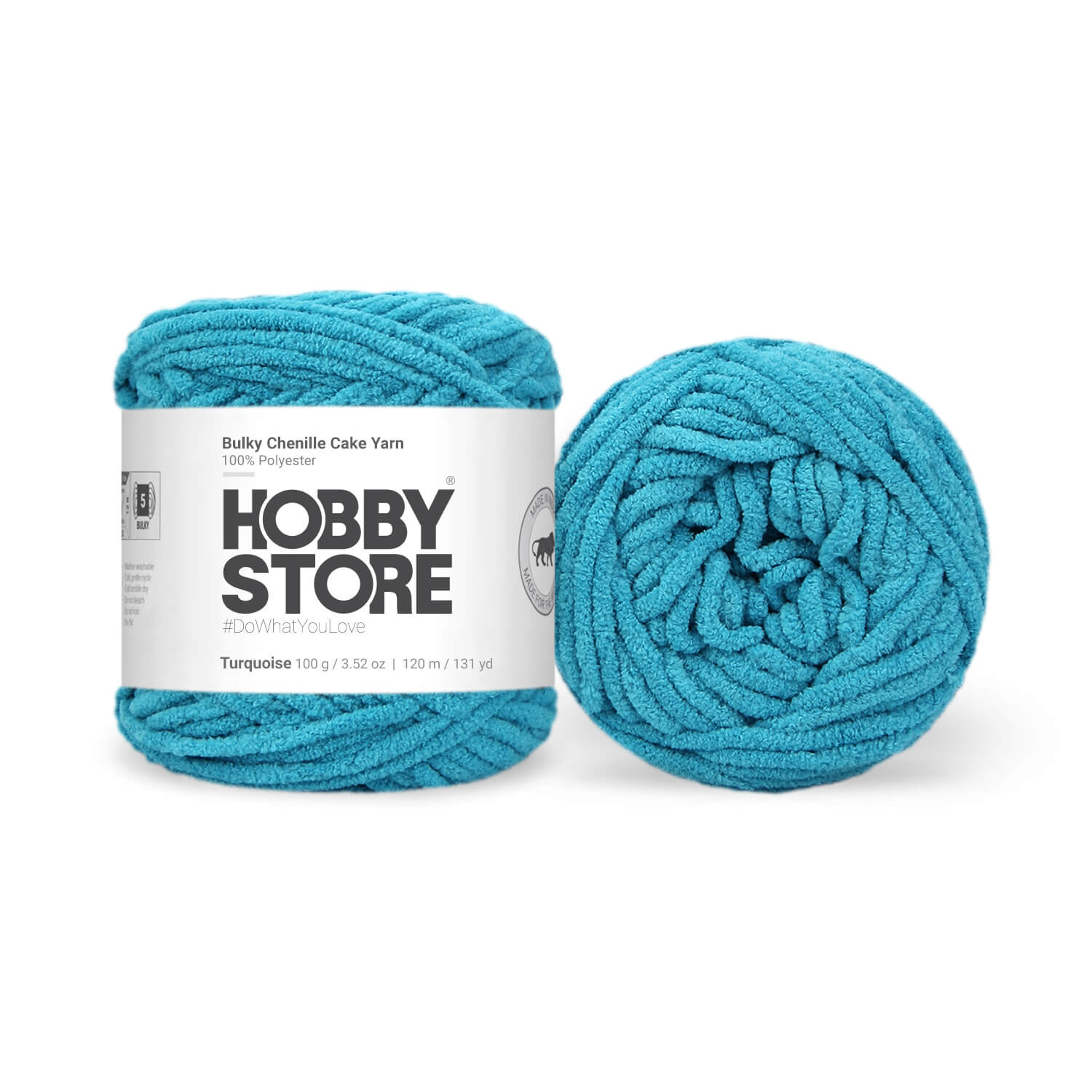 Bulky Chenille Cake Yarn by Hobby Store - Turquoise 59111