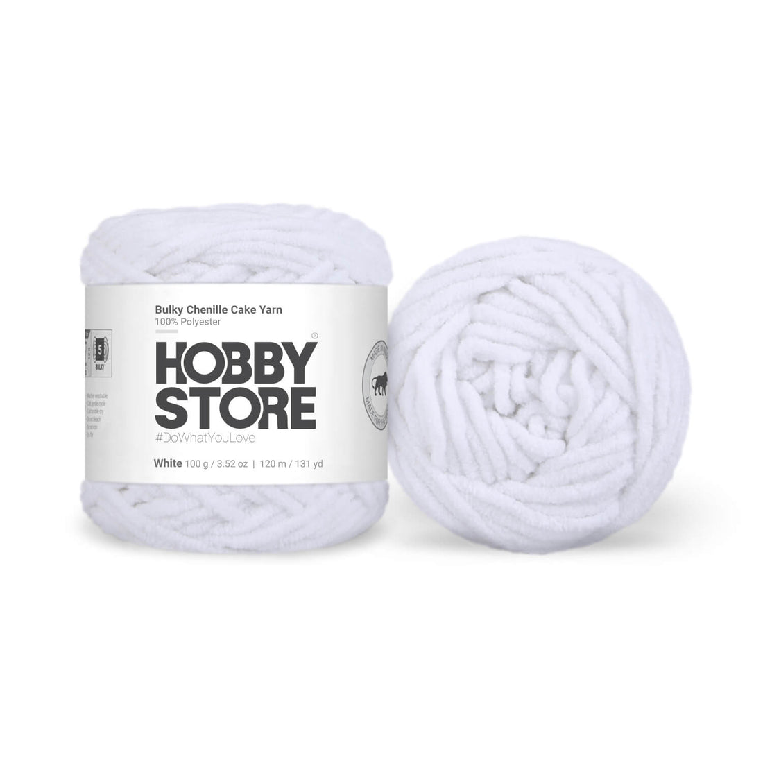 Bulky Chenille Cake Yarn by Hobby Store - White 59101