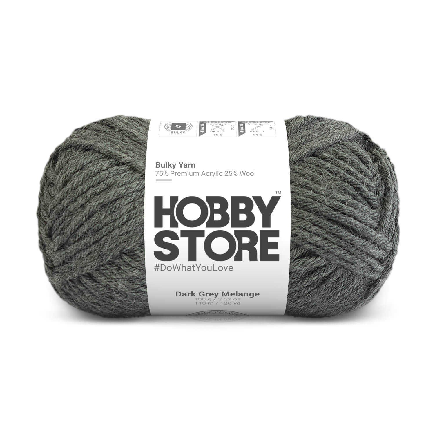 Bulky Yarn by Hobby Store - Dark Grey Melange 6018
