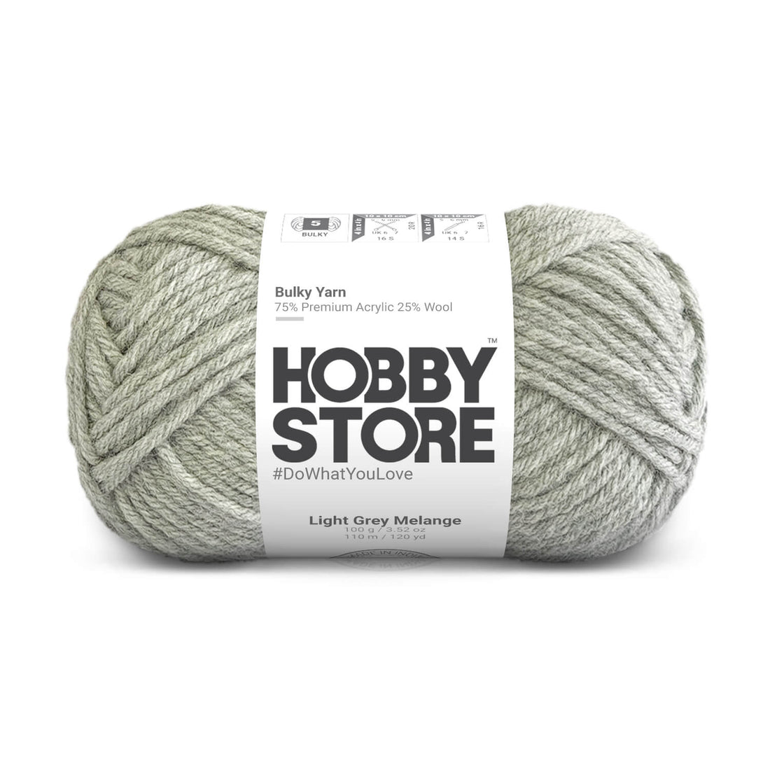 Bulky Yarn by Hobby Store - Light Grey Melange 6011