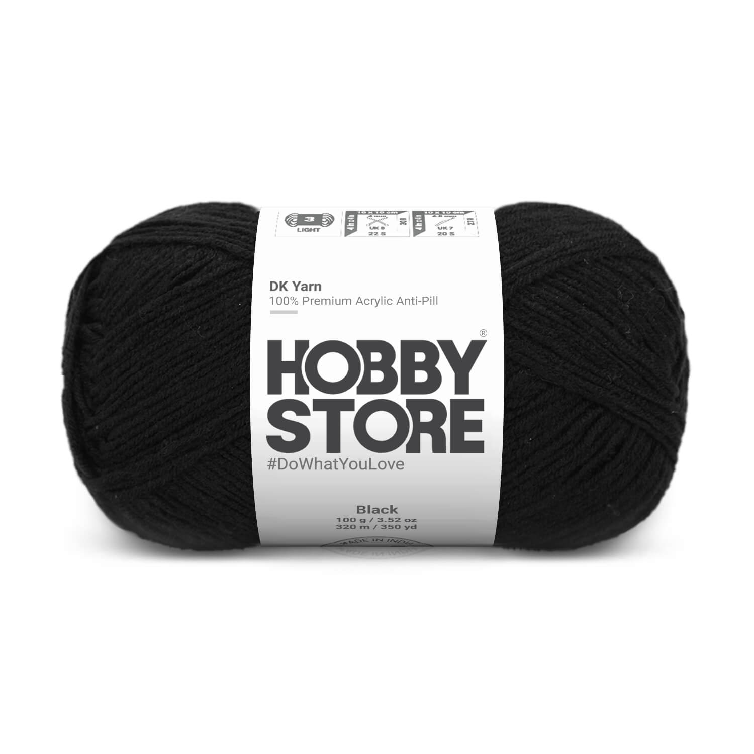 DK Anti-Pill Yarn by Hobby Store - Black 1002