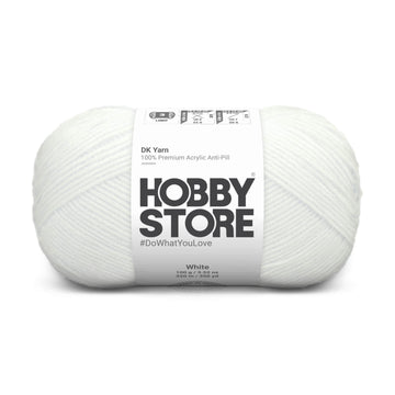 DK Anti-Pill Yarn by Hobby Store - White 1001