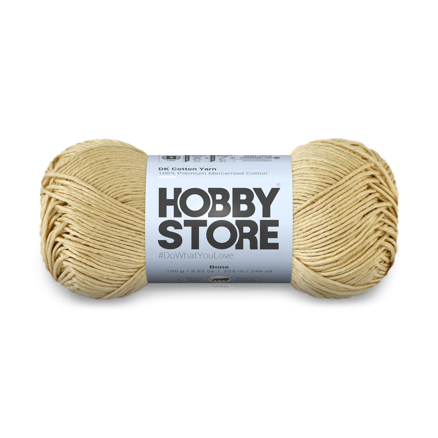 DK Mercerised Cotton Yarn by Hobby Store - Bone 365